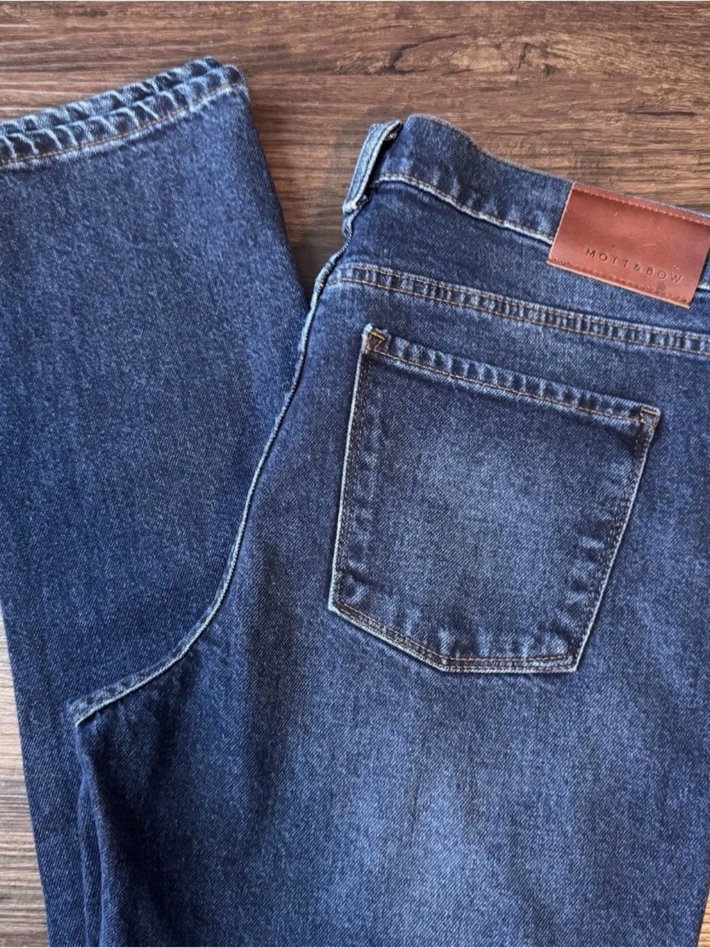 Mott & Bow Oliver Jeans Slim Fit Straight Blue Medium Wash Fits 36x32 READ DESC